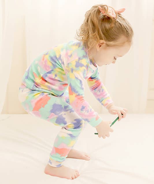 Cotton Tie Dye Long Sleeve PJ - Rainbow