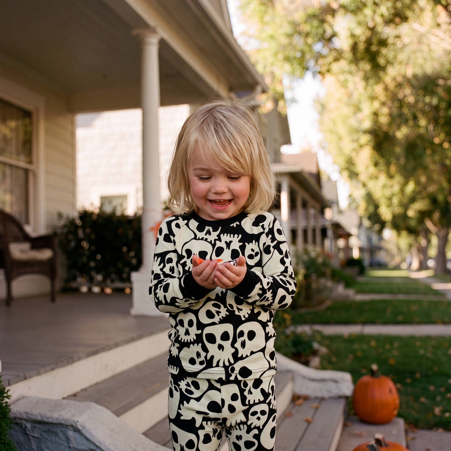Glow in the Dark Pajama Set |Halloween Skull
