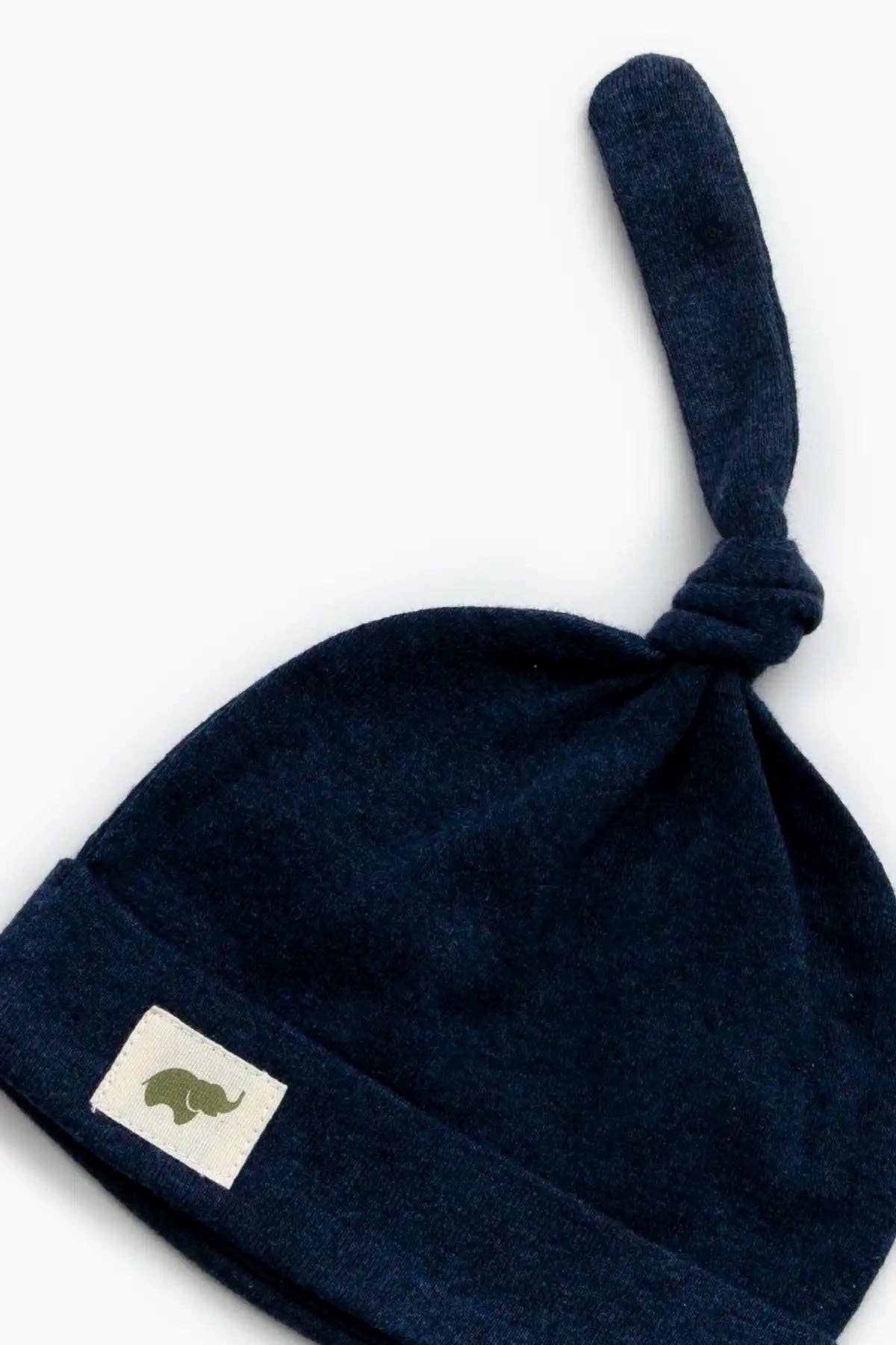 Baby Top Knot Cap | Navy Blue Heather
