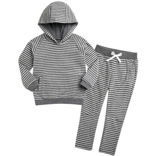 Hoodie & Jogger Set - Grey Stripe