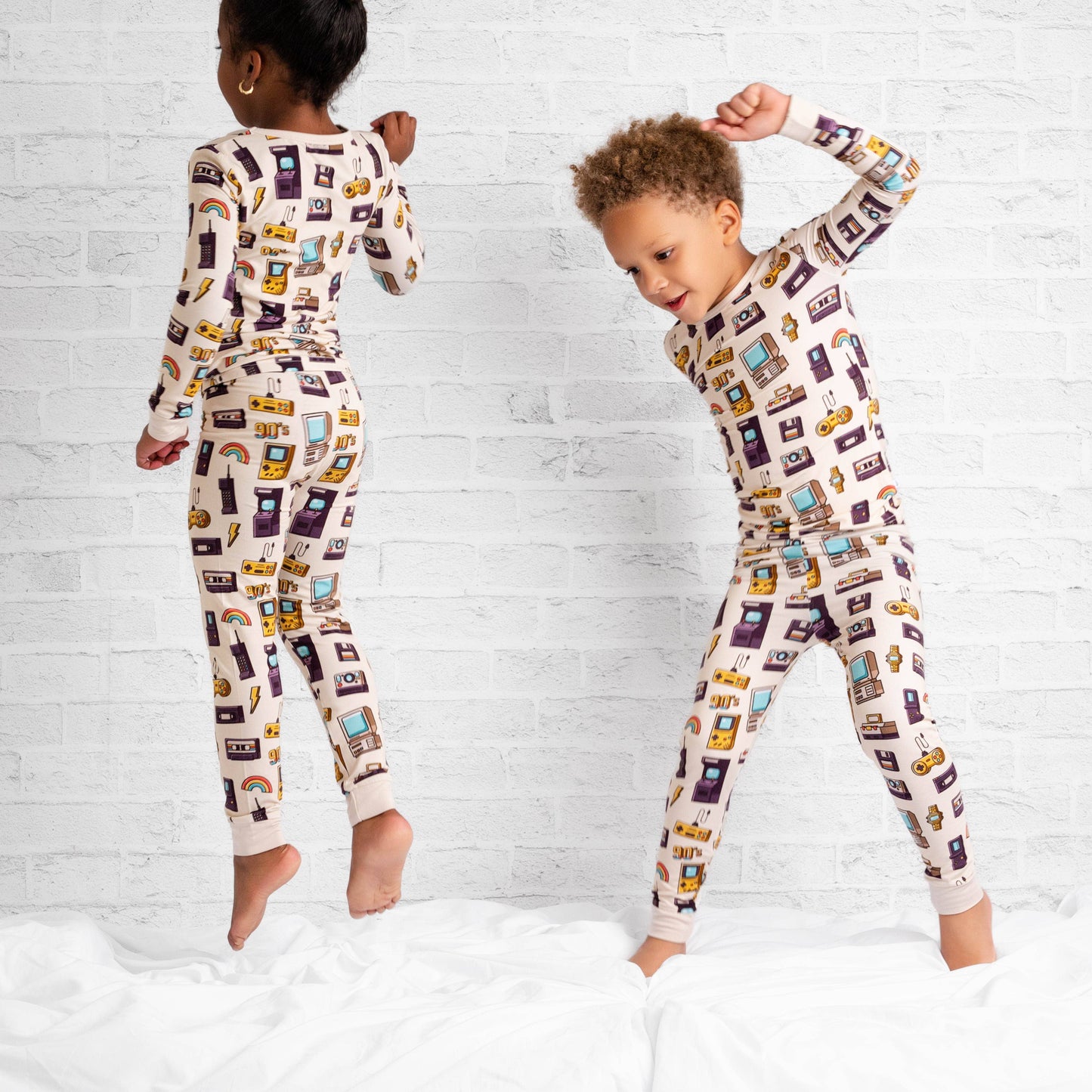 90's Retro Long Sleeve Bamboo Toddler Pjs