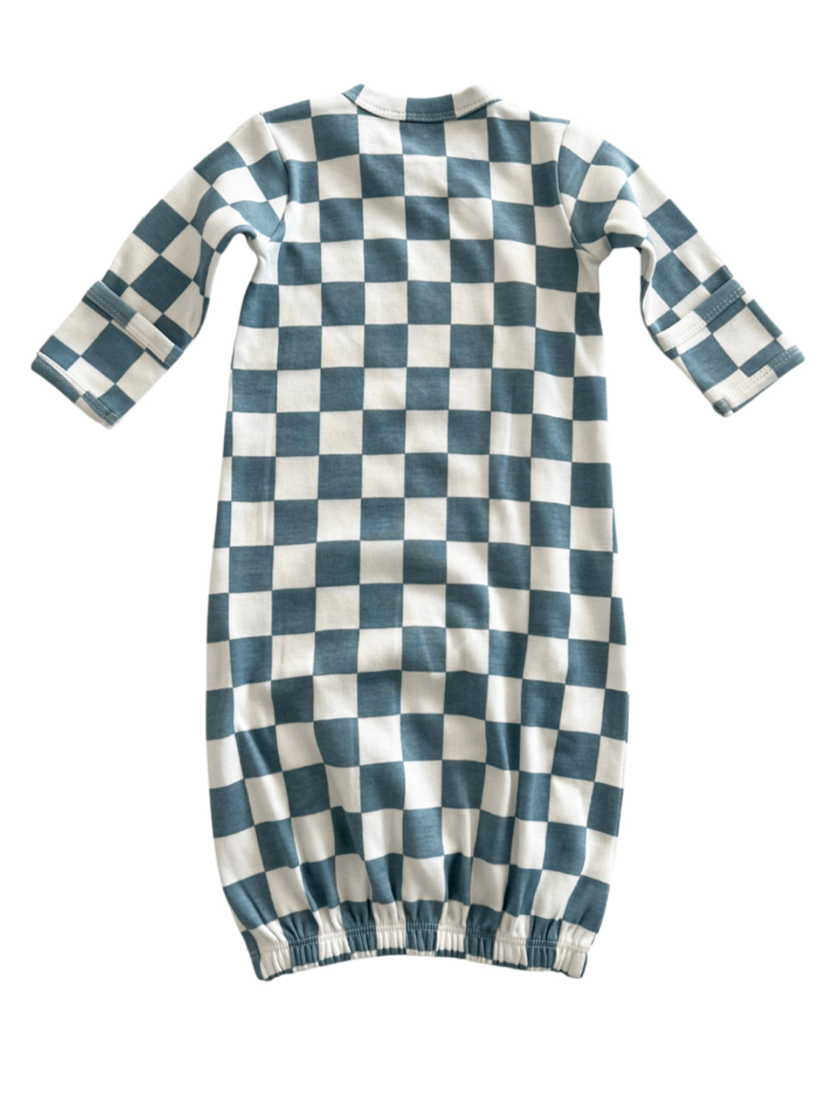 Organic Gown / Blueberry Muffin Checkerboard