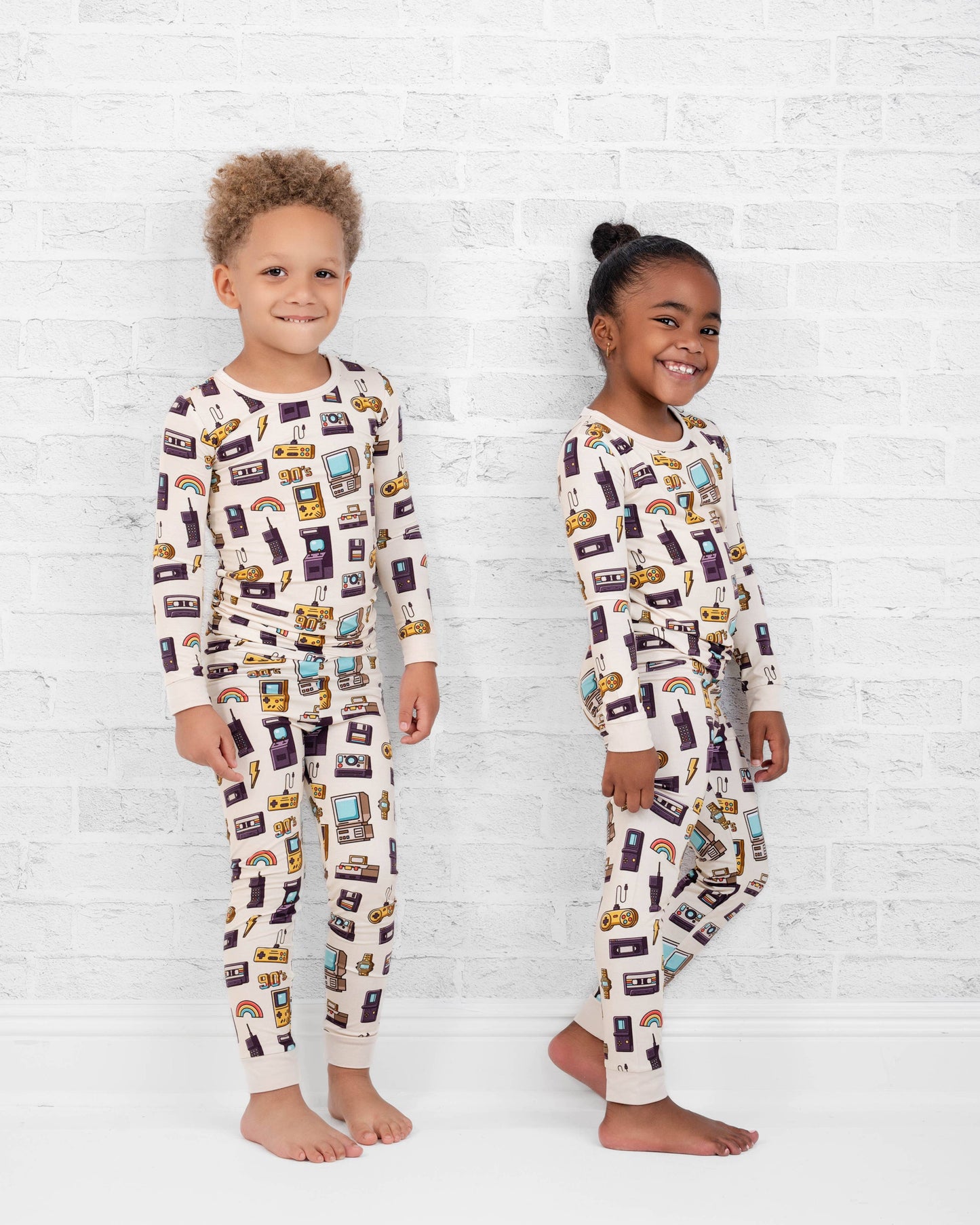 90's Retro Long Sleeve Bamboo Toddler Pjs