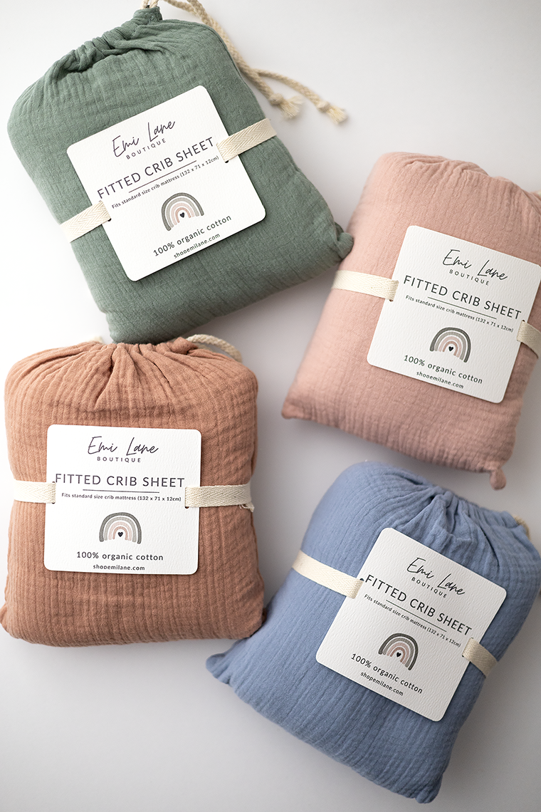 Organic Cotton Fitted Crib Sheet | Sage