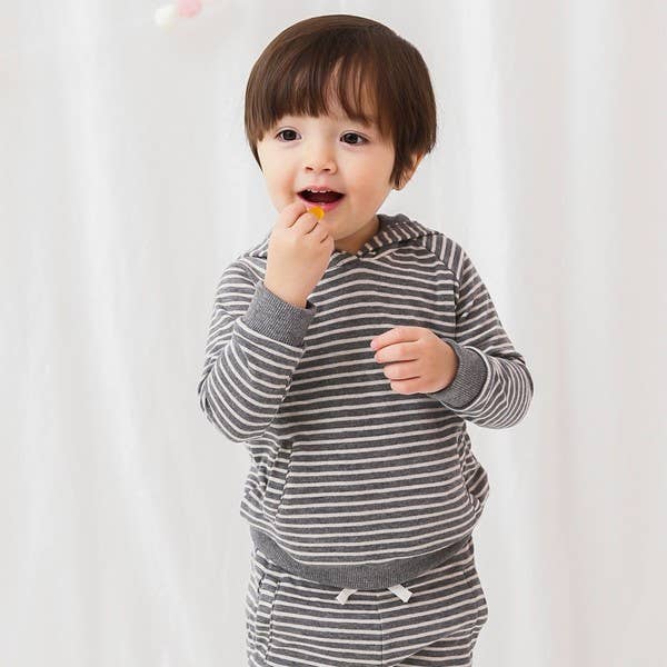 Hoodie & Jogger Set - Grey Stripe