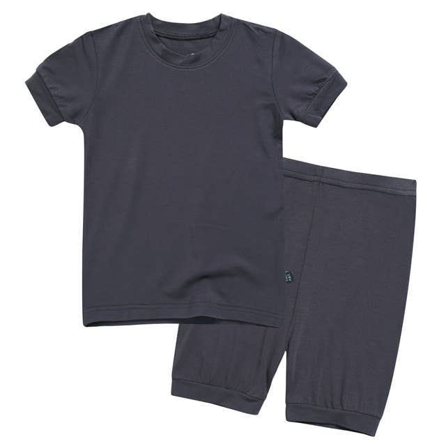 Short Sleeve Bamboo PJs - Charcoal