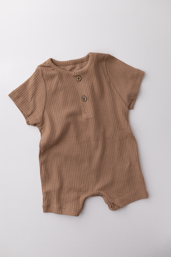 Organic Cotton Romper | Chocolate