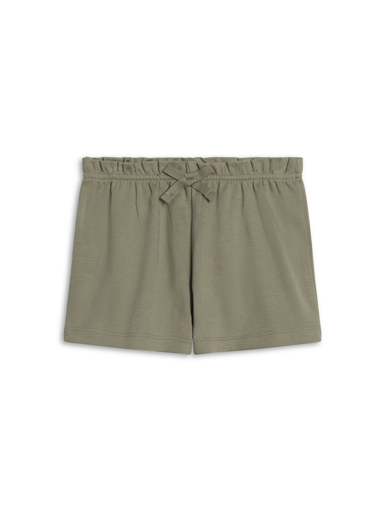 Organic Cotton Ruffle Waist Shorts - Fern