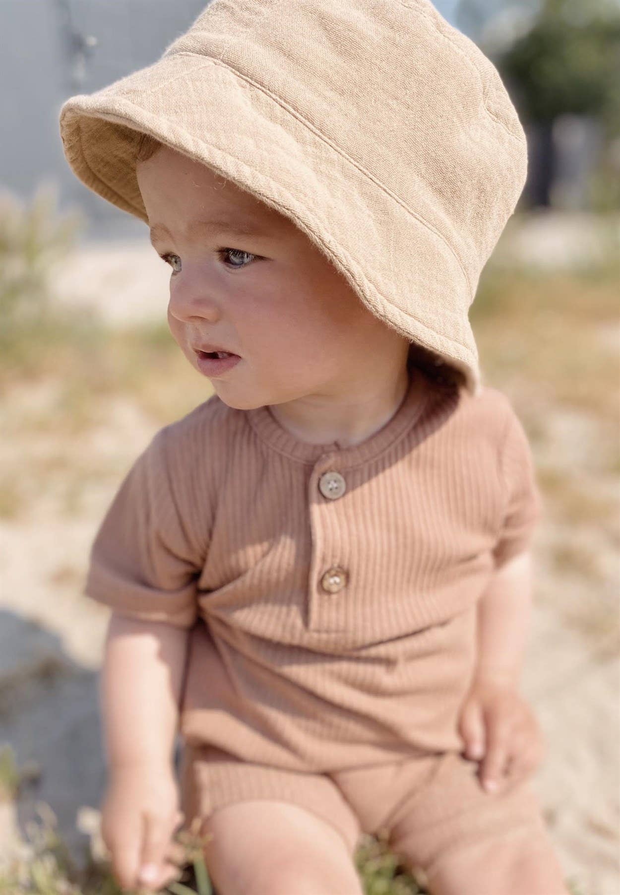 Organic Cotton Romper | Chocolate