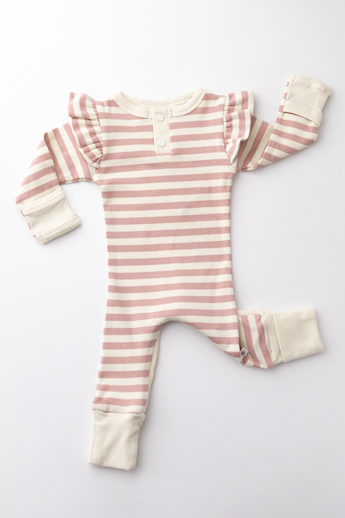 Organic Cotton Romper | Rose Stripe