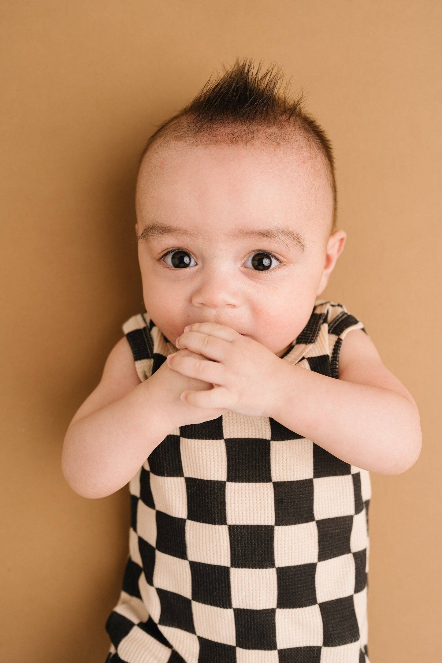 Black Checkered Bamboo Romper