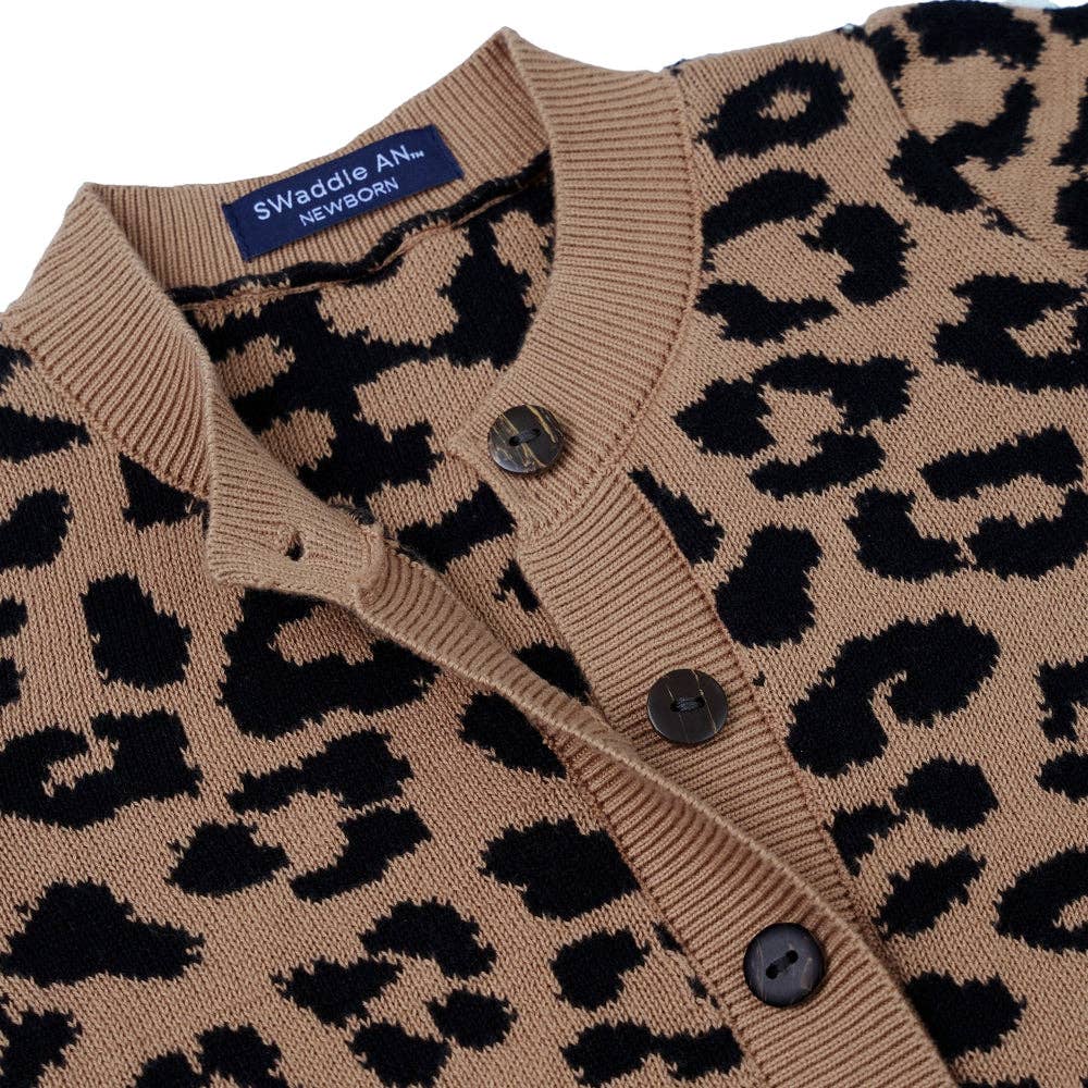 100% Cotton Knit Romper | Leopard