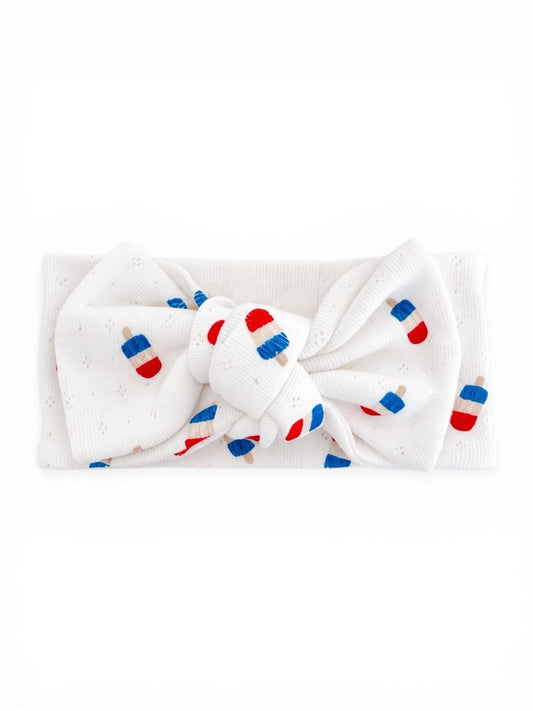 Organic Pointelle Bow Headband | Popsicle
