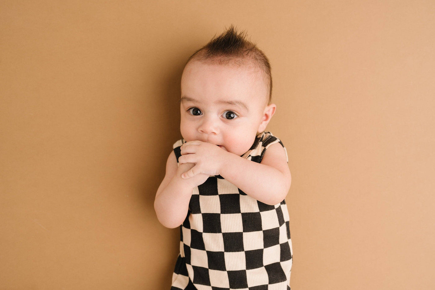 Black Checkered Bamboo Romper