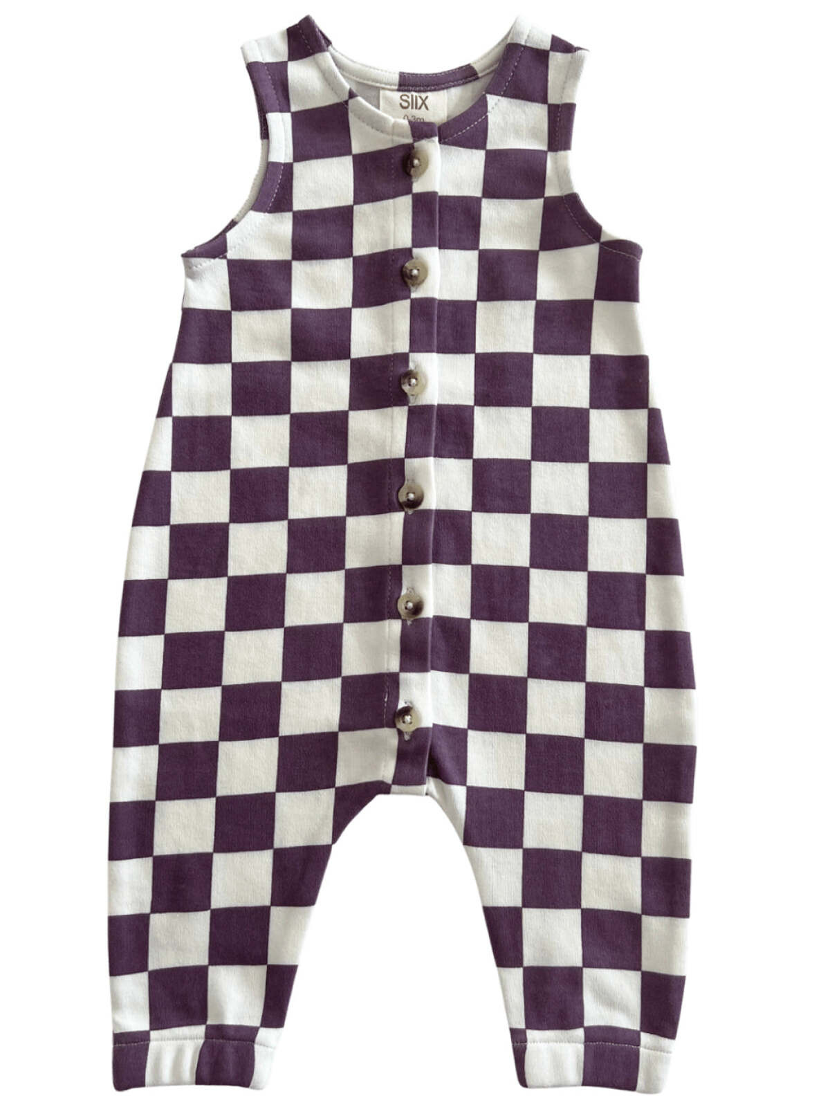 Organic Cotton Jumpsuit - Berry Cheesecake Chekerboard