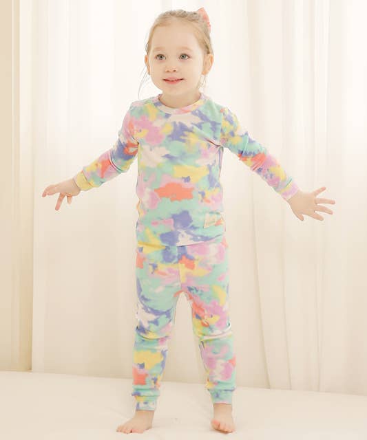 Cotton Tie Dye Long Sleeve PJ - Rainbow