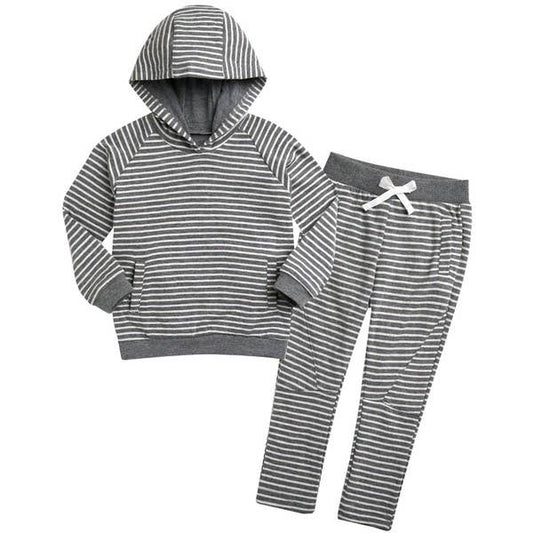 Hoodie & Jogger Set - Grey Stripe
