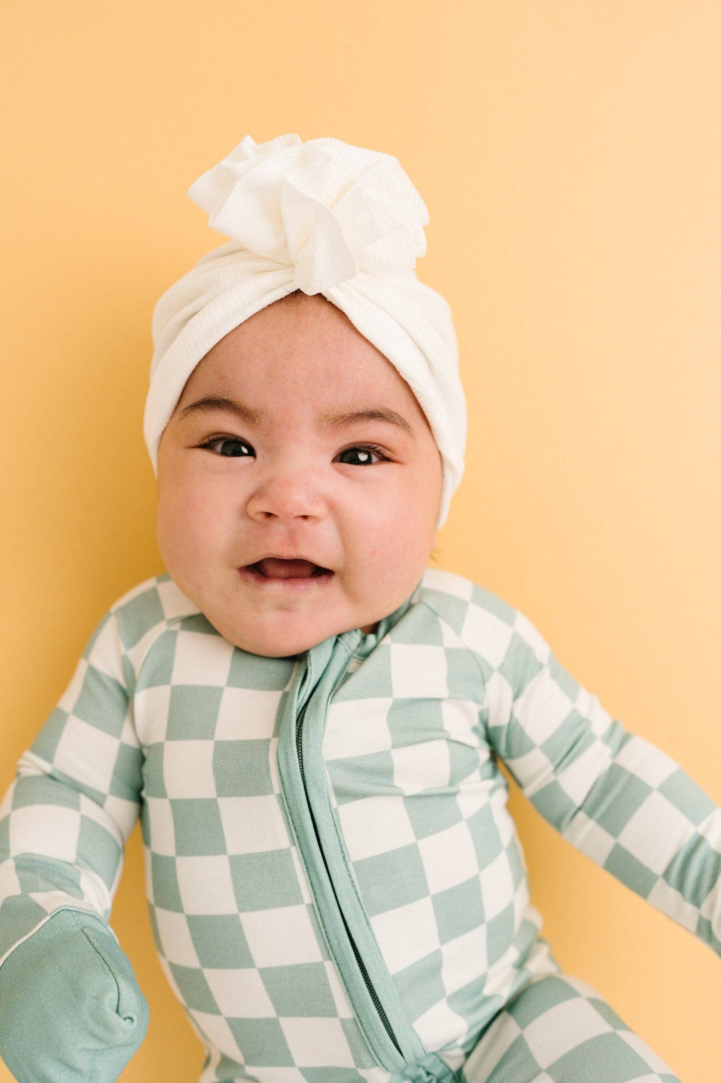 Bamboo Zip Sleeper | Seafoam Checkered