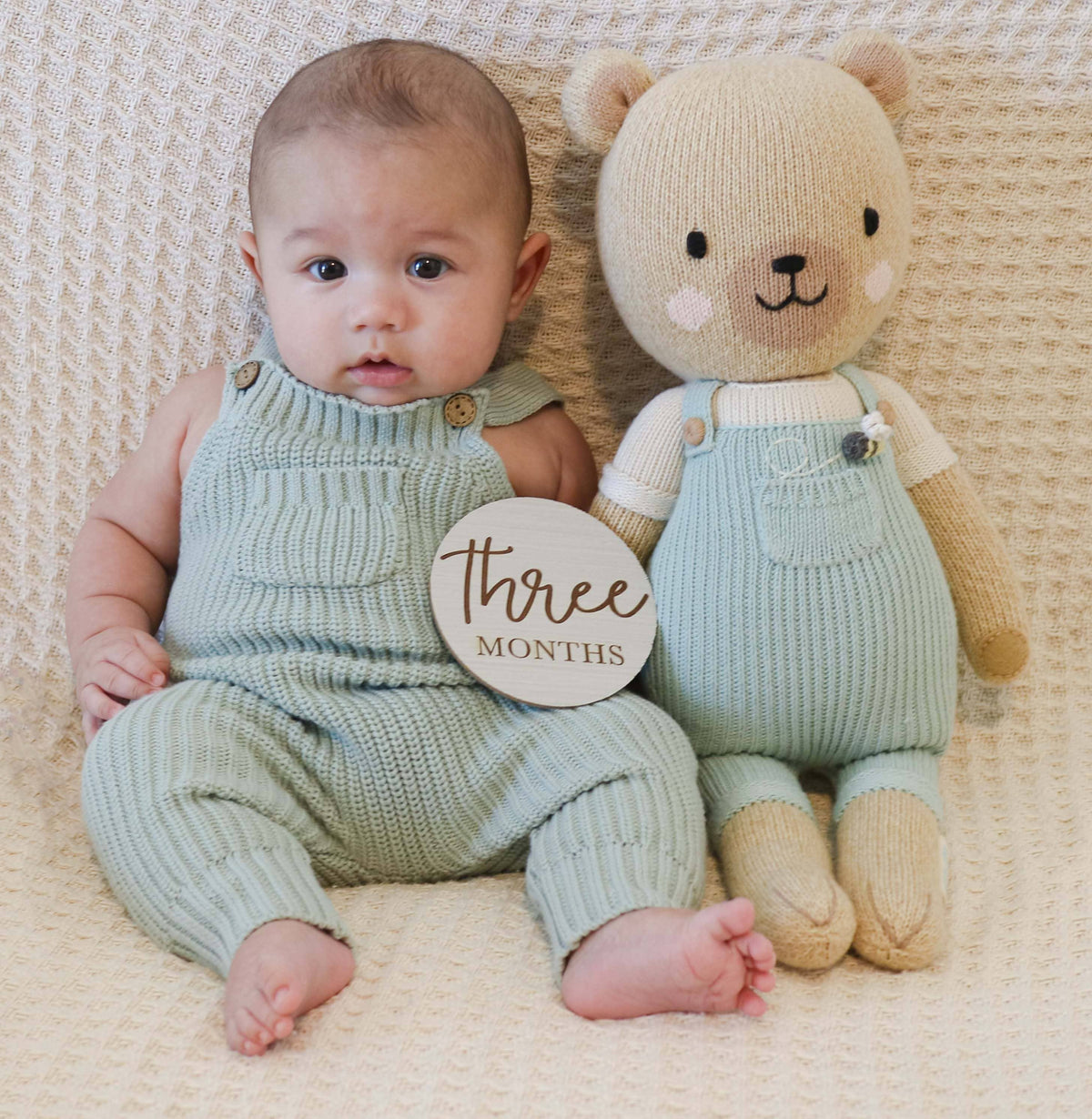 100% Cotton Knit Overalls | Dusty Blue