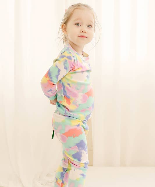Cotton Tie Dye Long Sleeve PJ - Rainbow