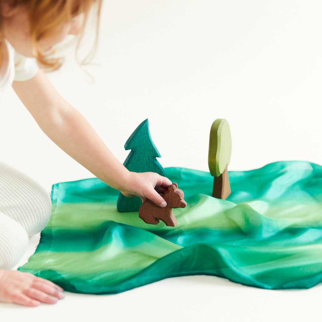 Mini Earth Playsilks - Open- Ended,100% Natural, Silk Toys