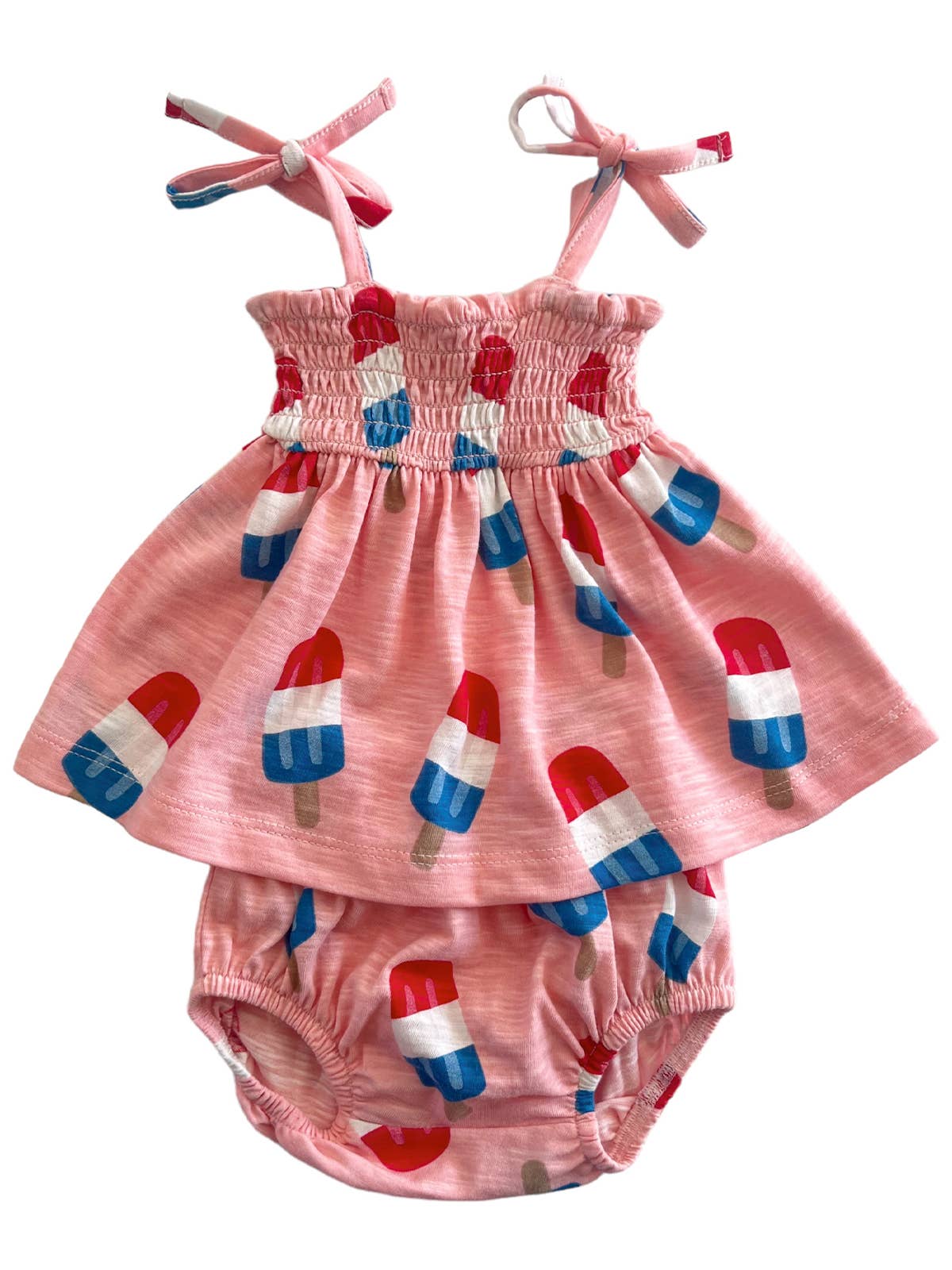 Organic Smocked Set - Popsicle Pink