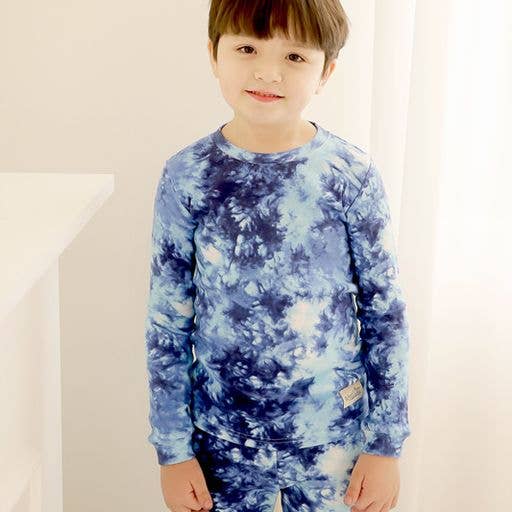 Cotton Tie Dye Long Sleeve PJ - Navy