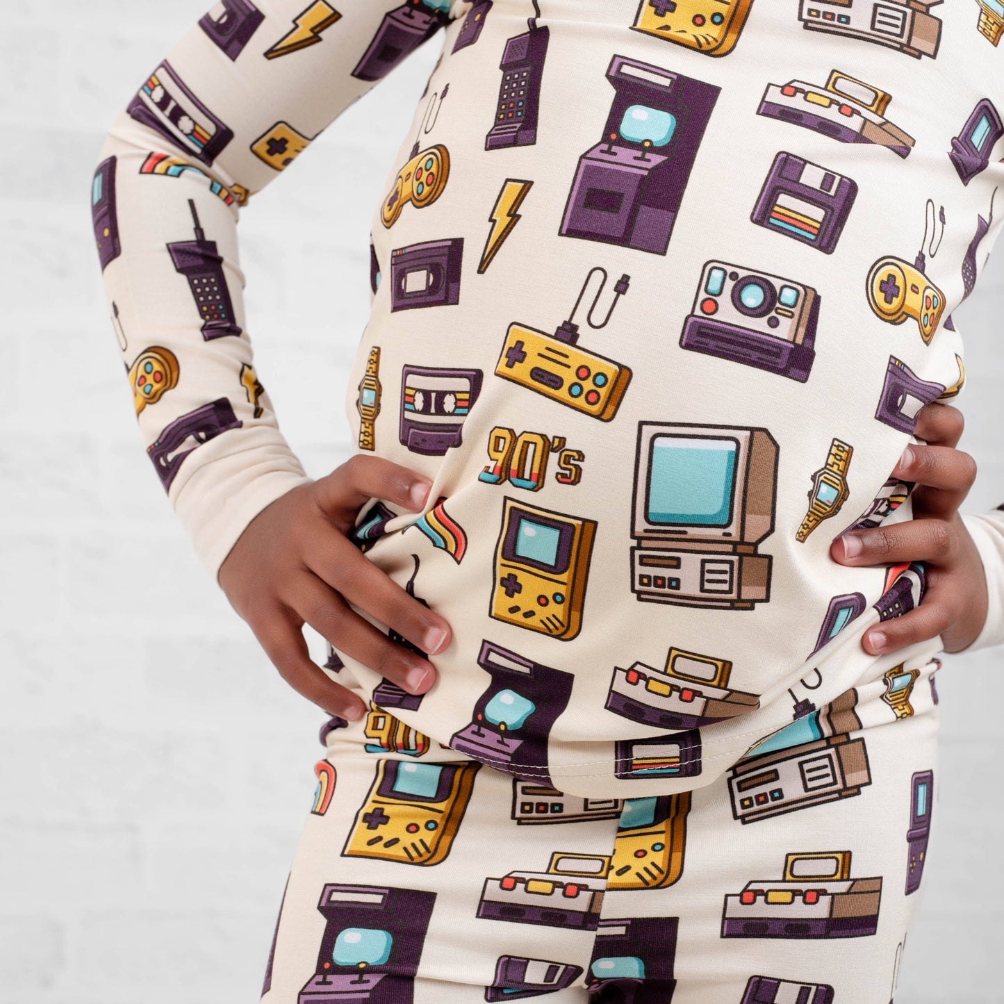 90's Retro Long Sleeve Bamboo Toddler Pjs