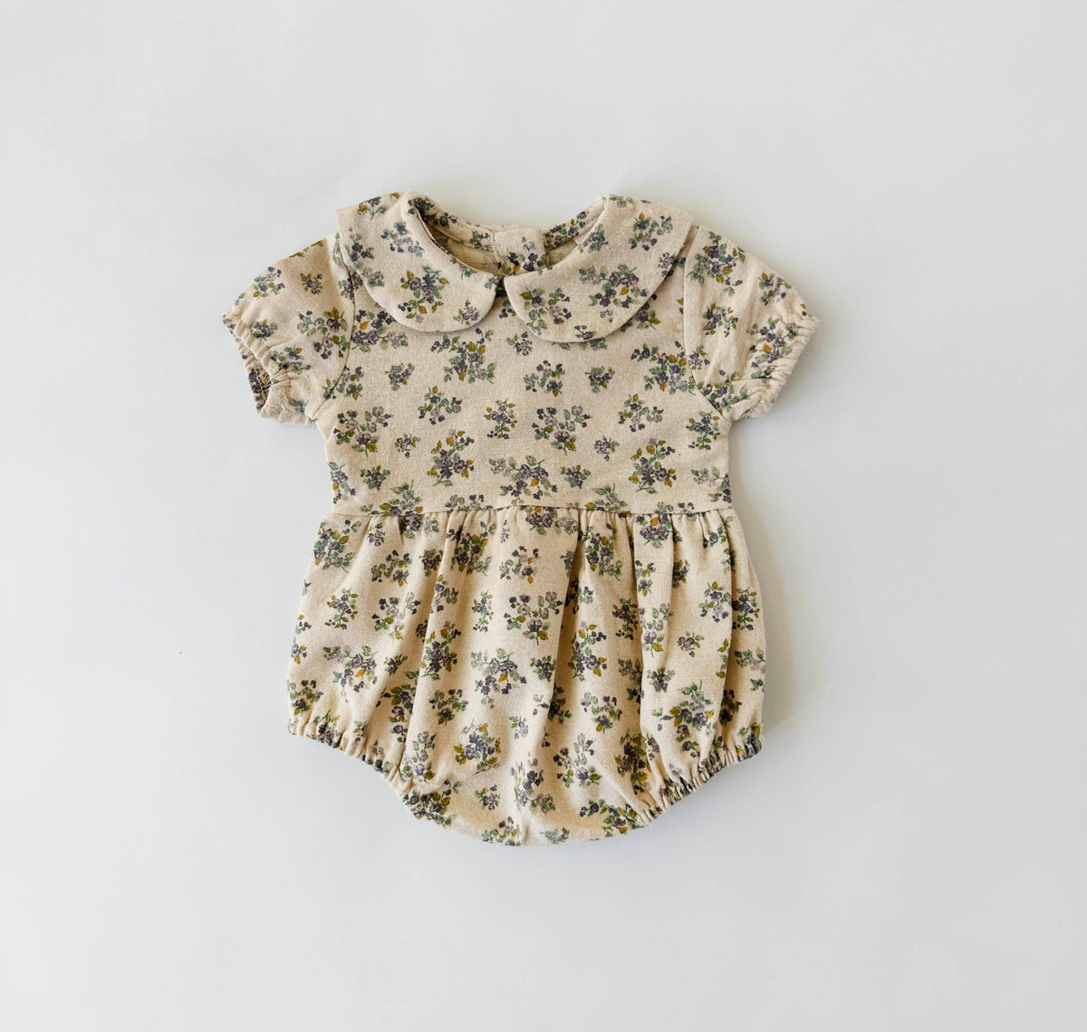 100% Cotton Floral Romper Set w/ Bow | Violetta