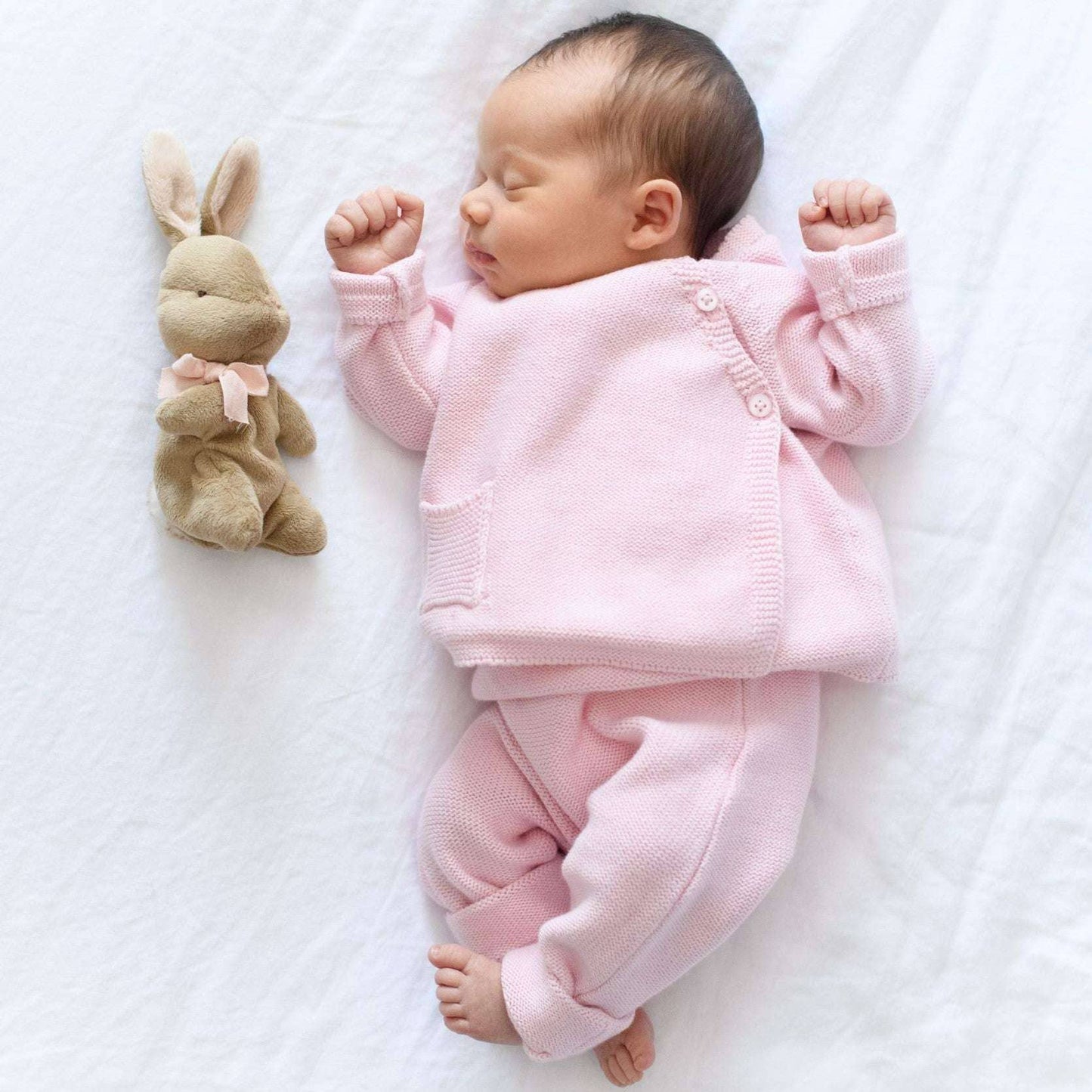 Organic Cotton Sweater Knit Set | Pink