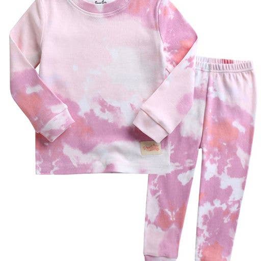 Cotton Tie Dye Long Sleeve PJ - Pink Purple