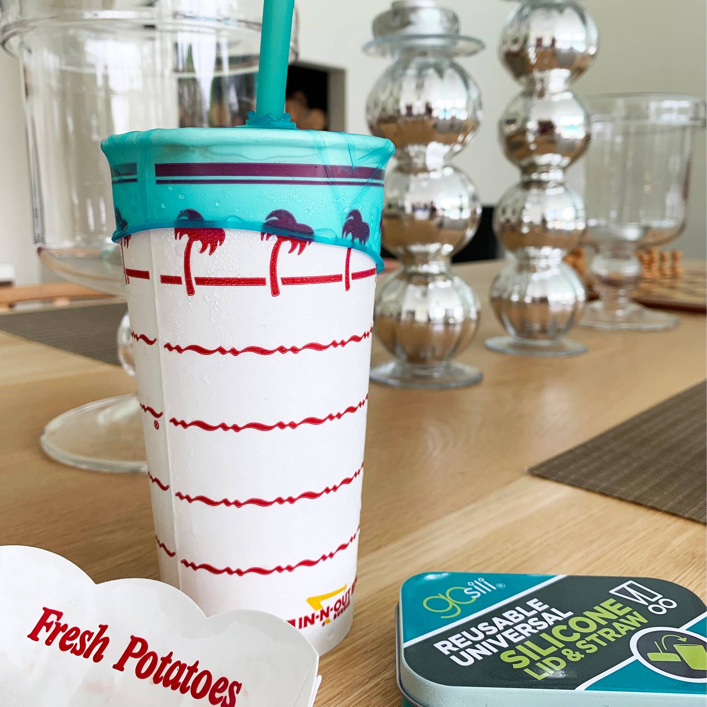 Silicone Lid and Straw with Travel Case