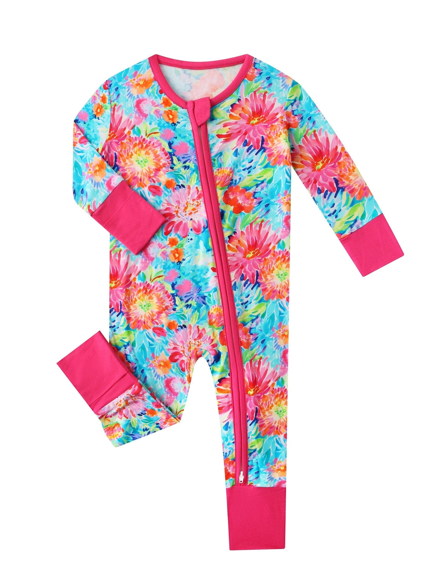 Bamboo Convertible Zippy Romper | Coral Garden