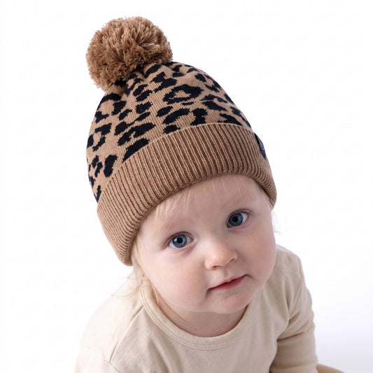 Leopard Baby Beanie 100% Cotton
