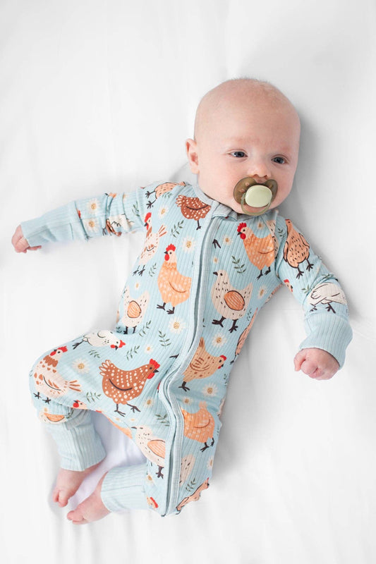 Cotton Ribbed Zippy | Blue Chickens & Blooms