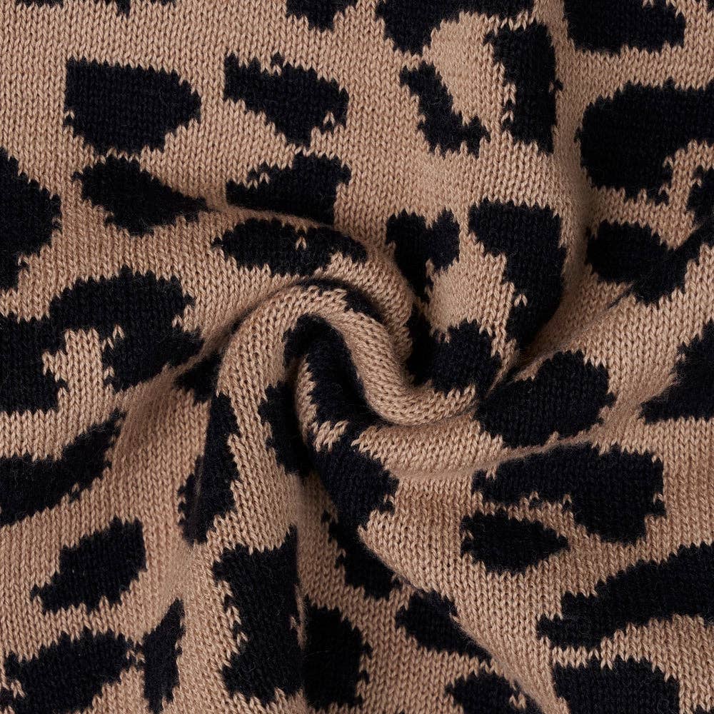 100% Cotton Knit Romper | Leopard