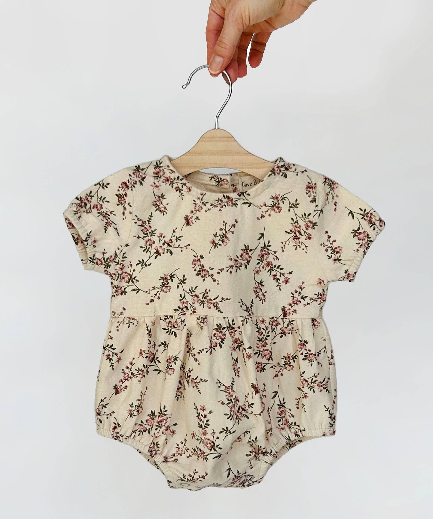 Cotton Floral Bubble Romper Set | Mauve