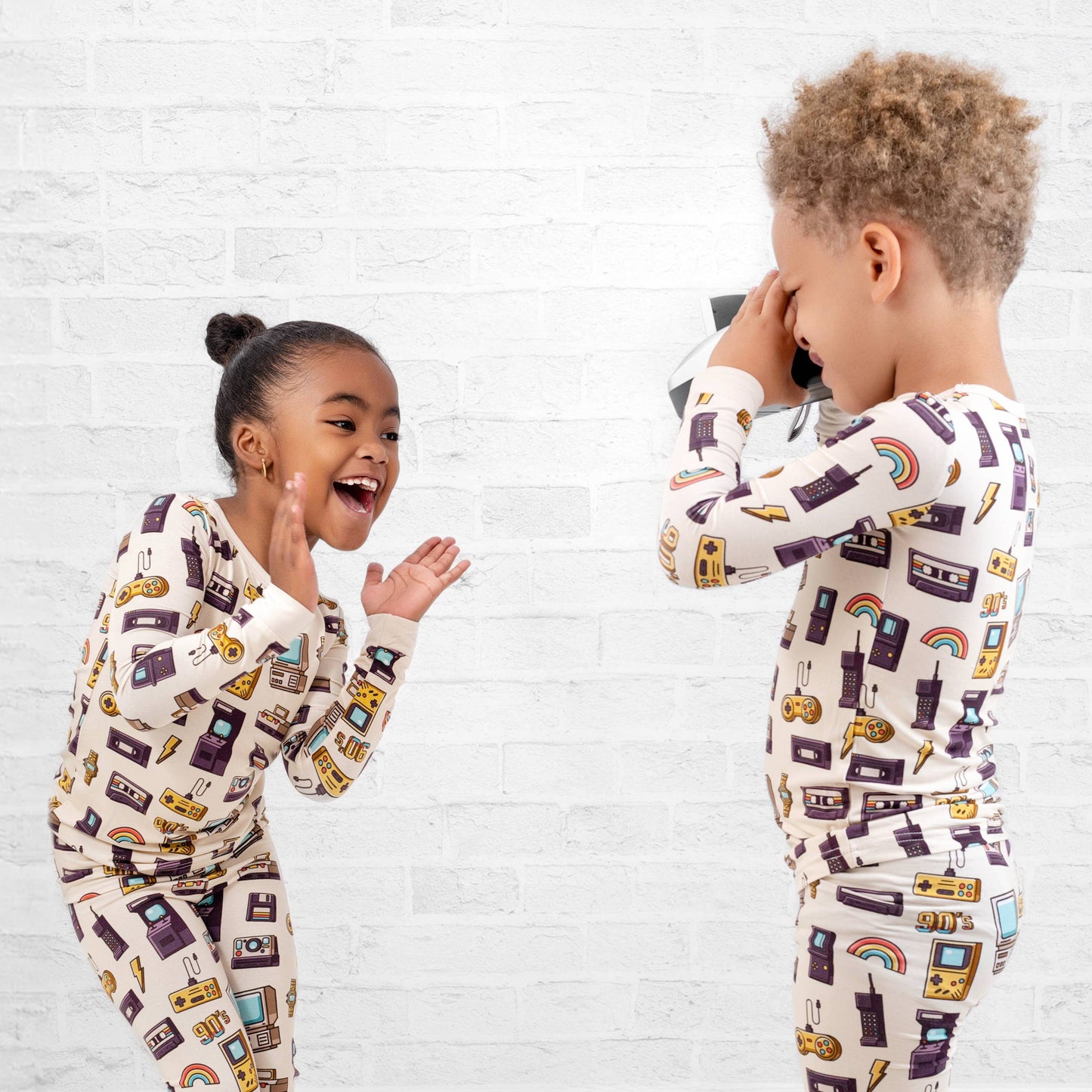 90's Retro Long Sleeve Bamboo Toddler Pjs