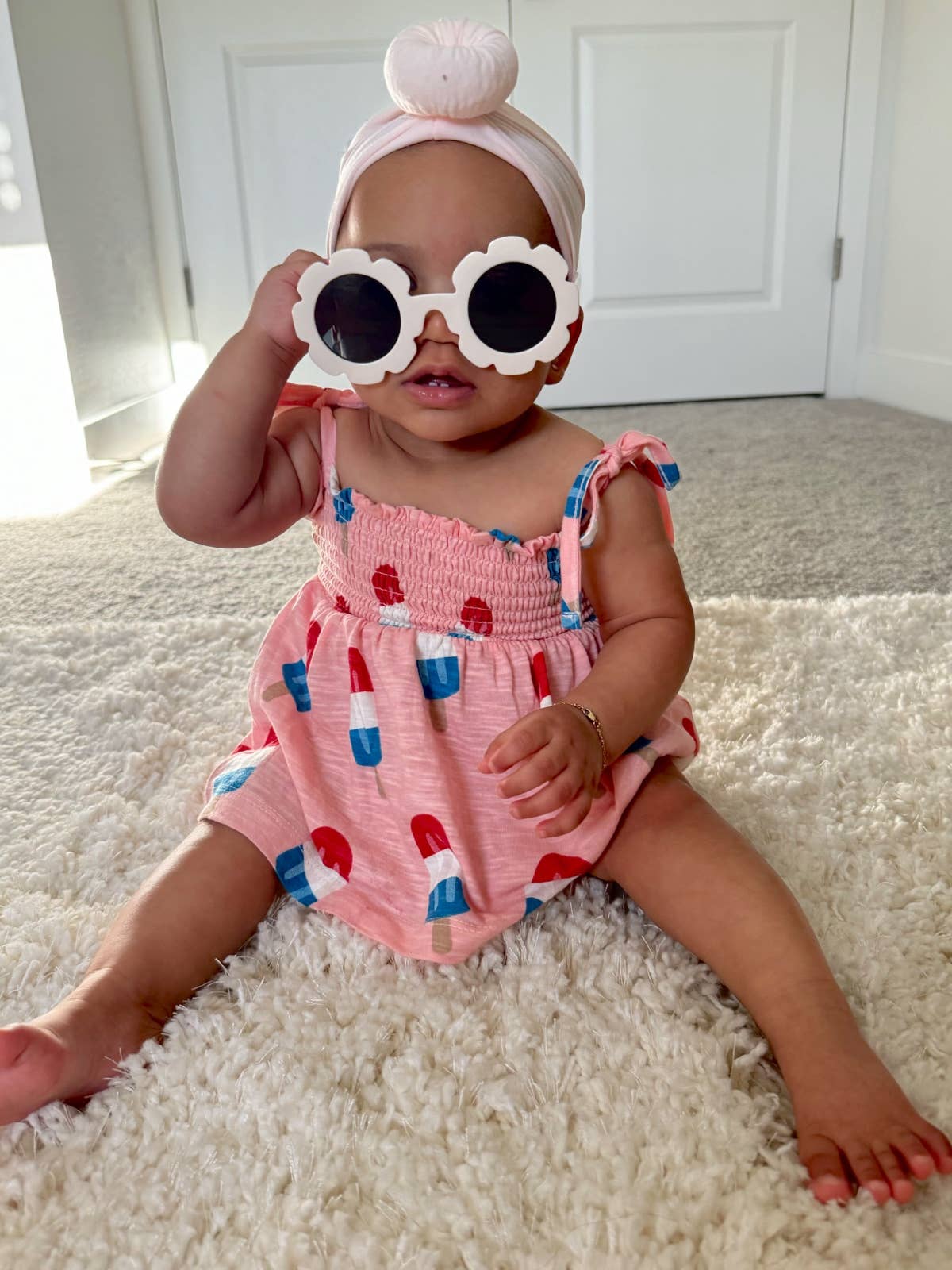Organic Smocked Set - Popsicle Pink
