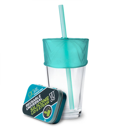 Silicone Lid and Straw with Travel Case