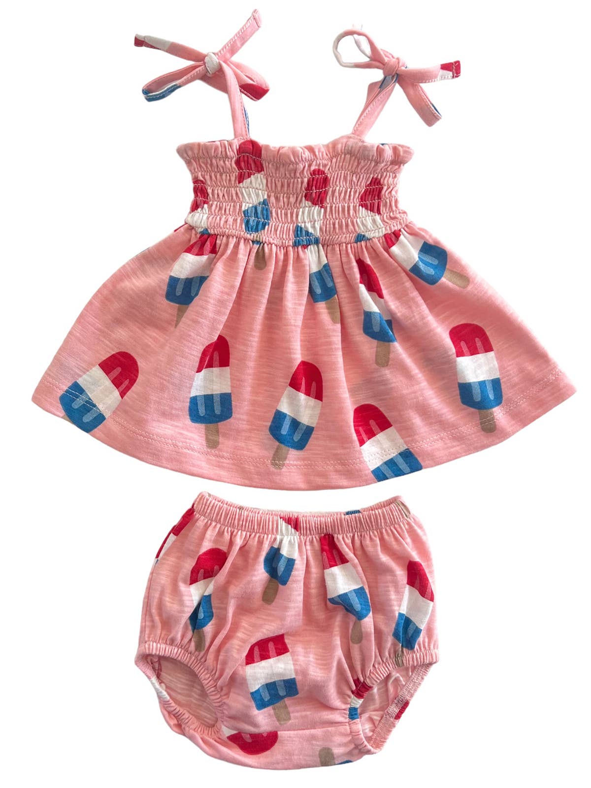 Organic Smocked Set - Popsicle Pink