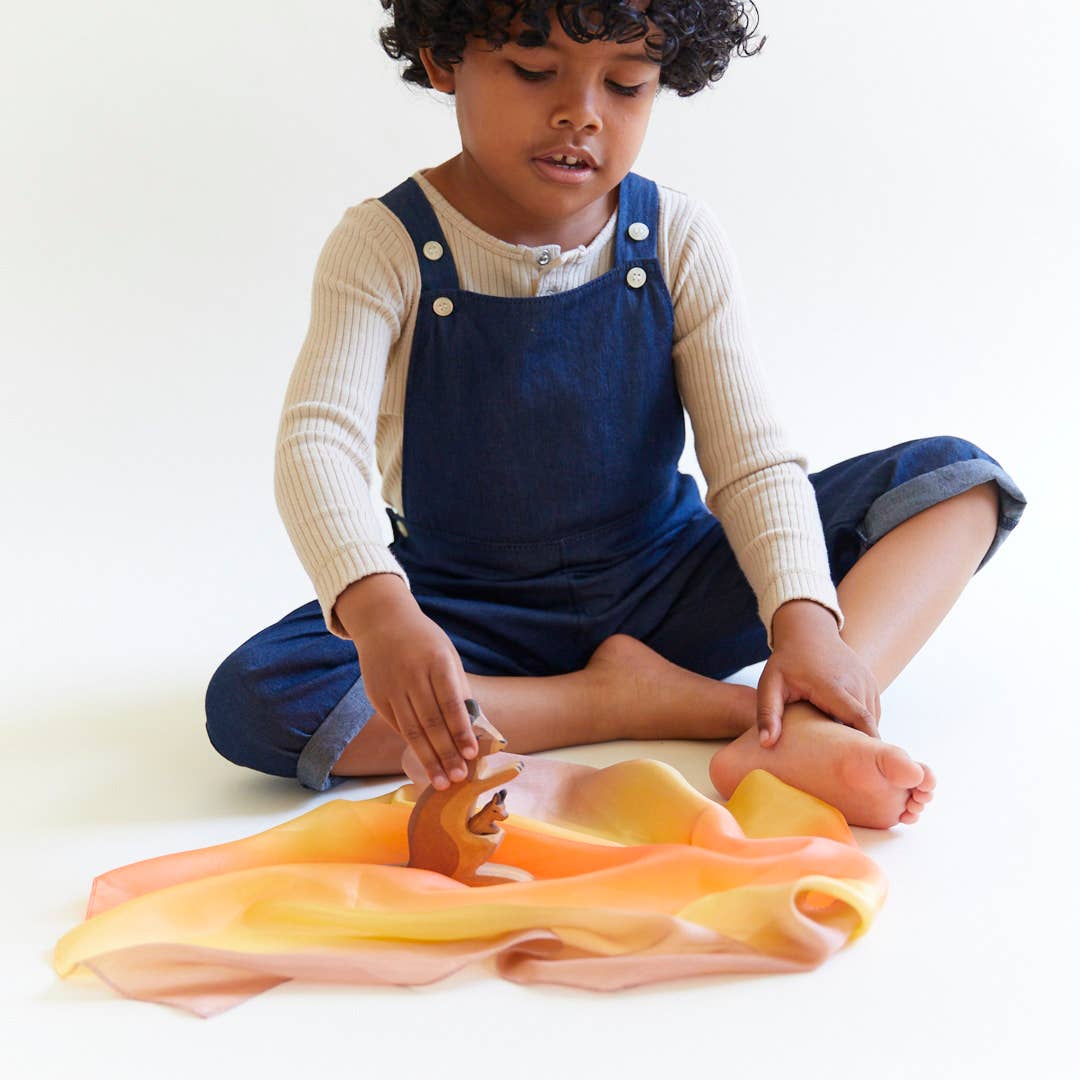 Mini Earth Playsilks - Open- Ended,100% Natural, Silk Toys