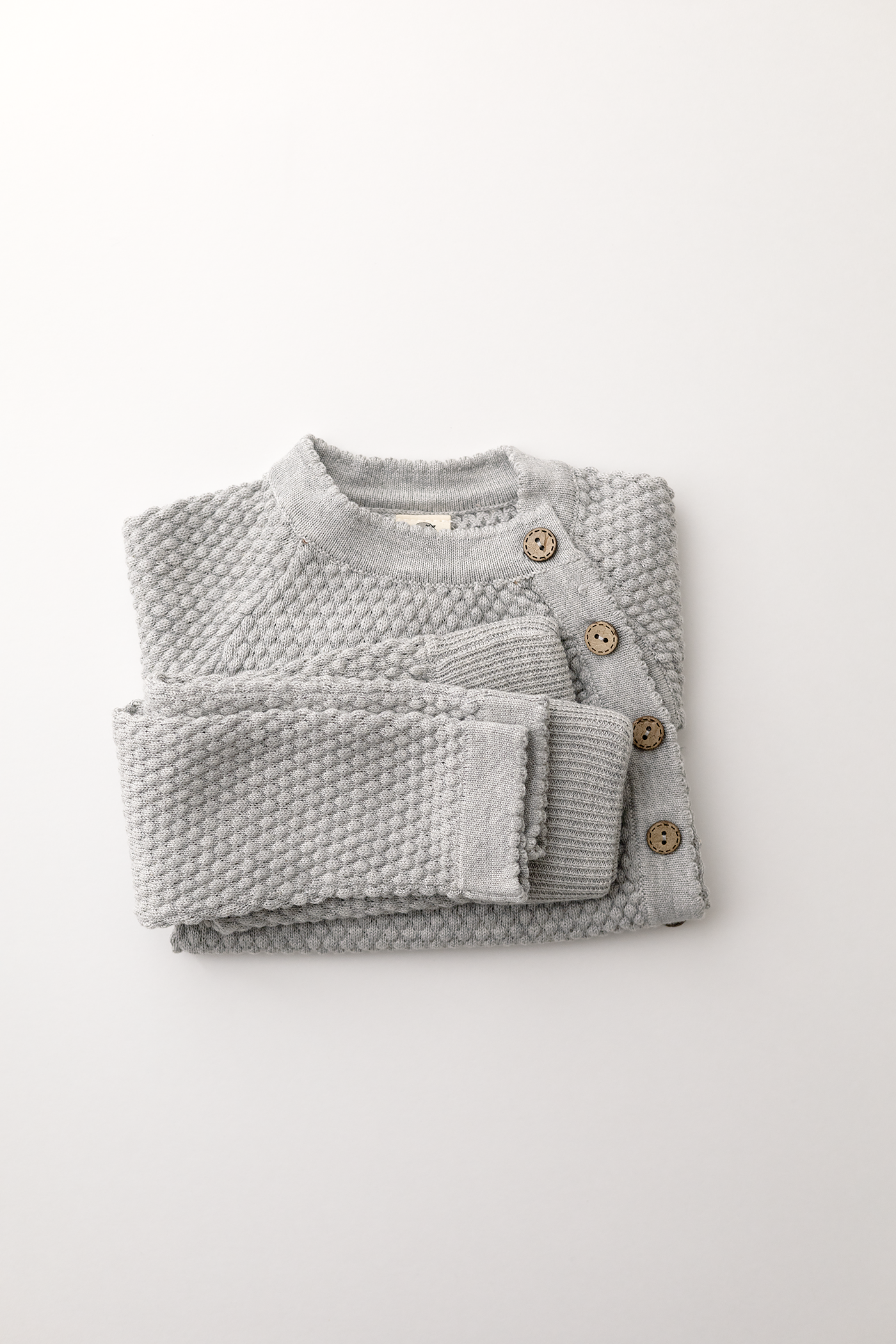 Cotton Knit 2 Piece Baby Sweater Set | Gray