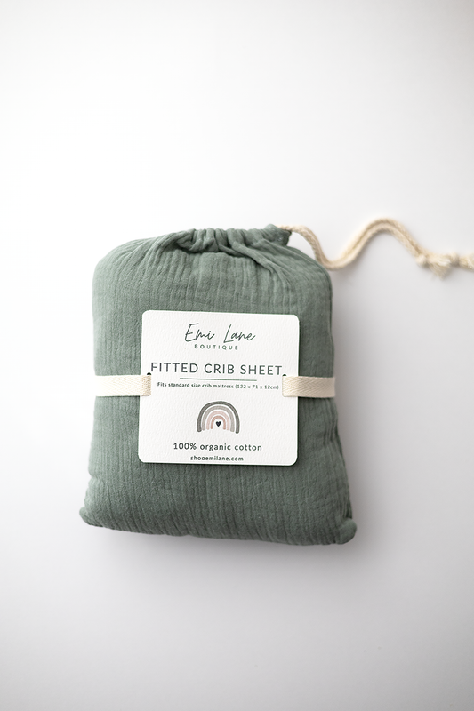 Organic Cotton Fitted Crib Sheet | Sage