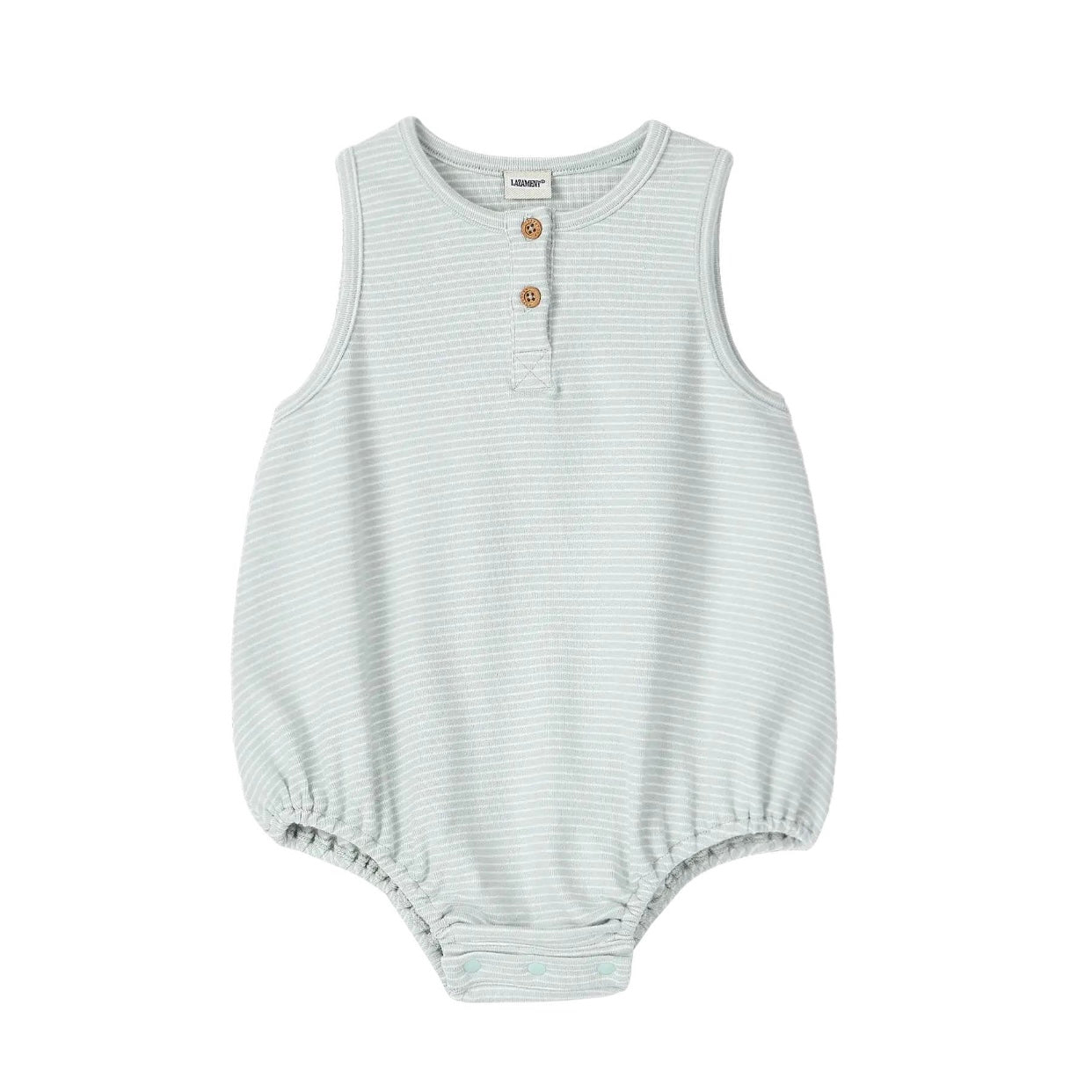 Baby Sleeveless Romper Bodysuit | Green Stripe