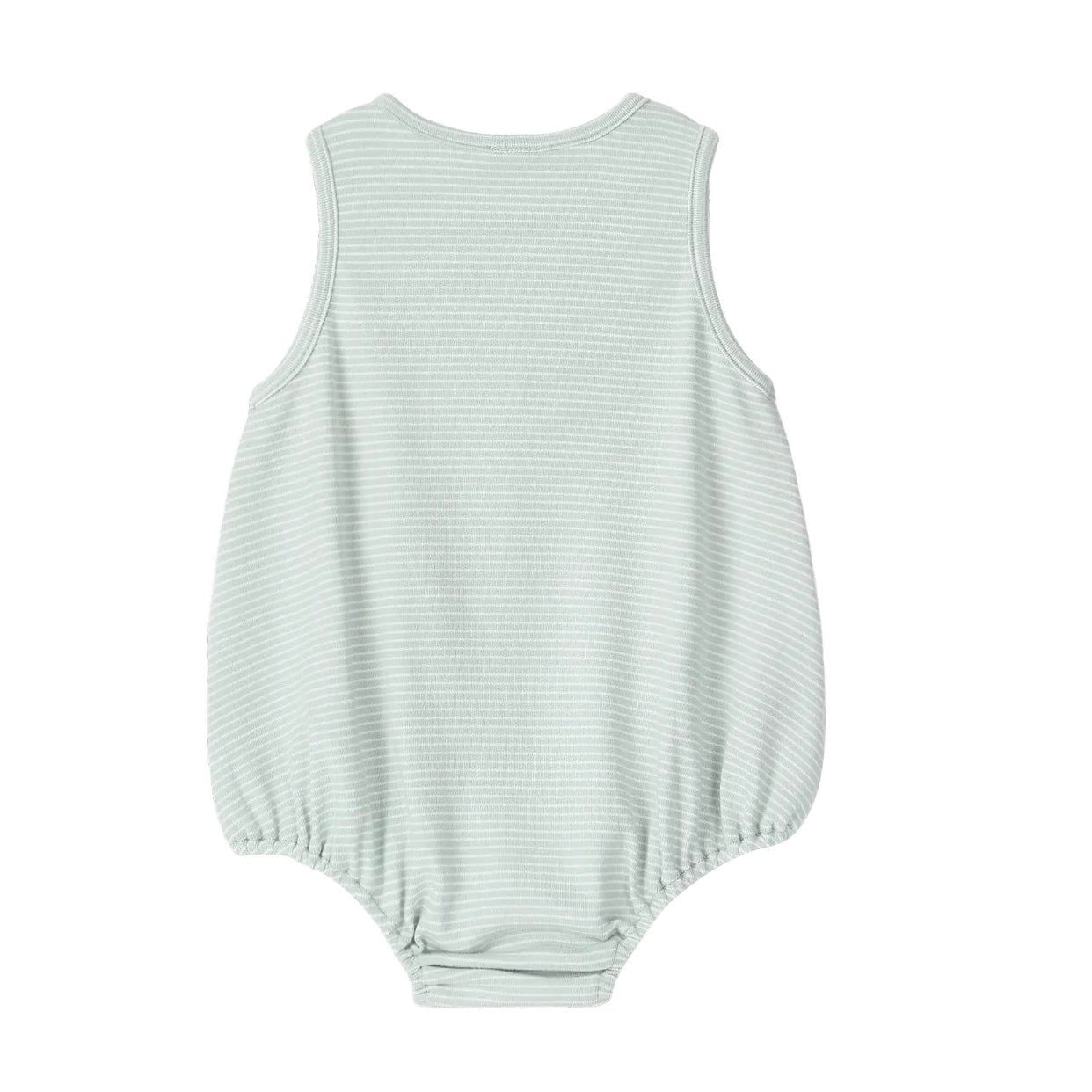 Baby Sleeveless Romper Bodysuit | Green Stripe