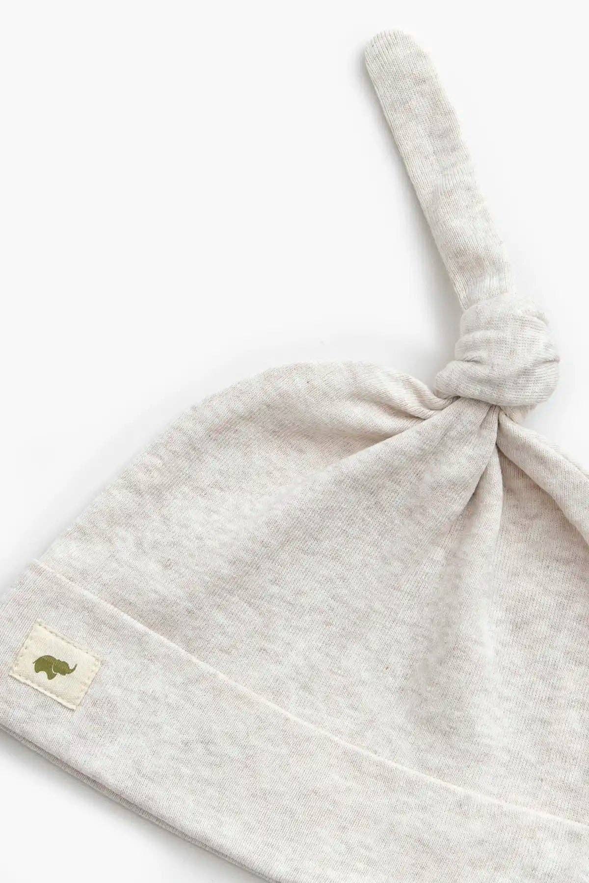 Baby Top Knot Cap | Cream Heather