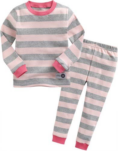 Cotton Long Sleeve PJ - Pink Stripe