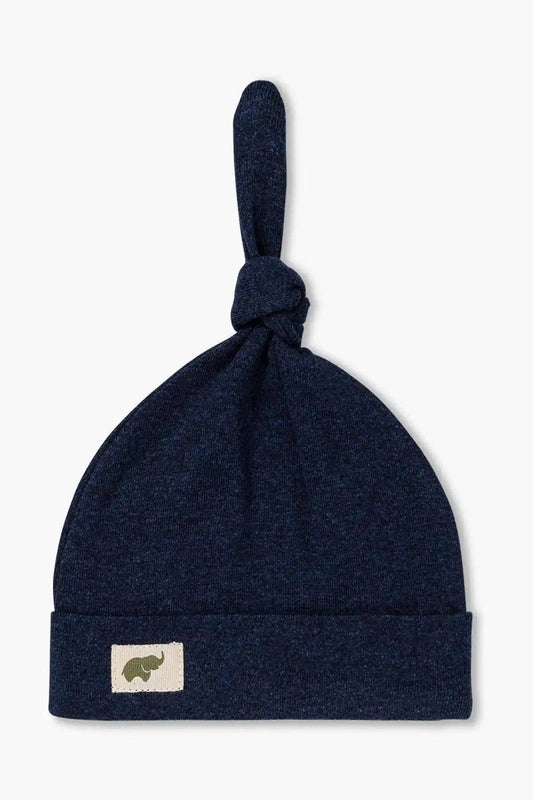 Baby Top Knot Cap | Navy Blue Heather