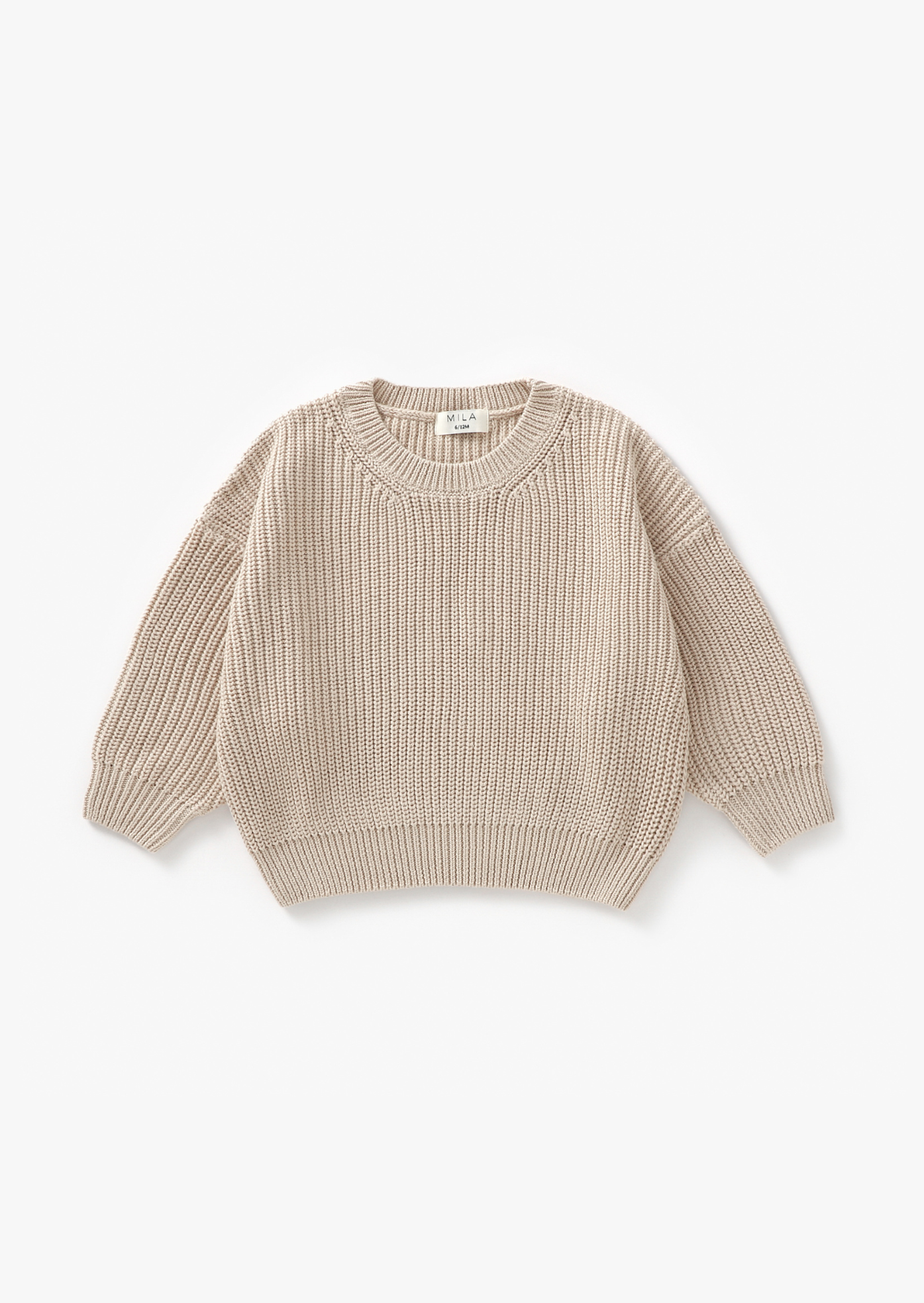 Organic Cotton Knit Sweater | Latte